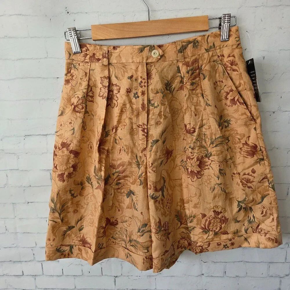 Ralph Lauren Bermuda Chino Shorts Size 8 Petite Pleated High Waist Resort NEW